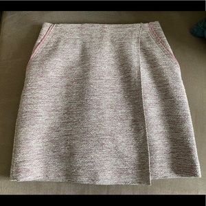 Pink Tweed Faux Wrap Skirt
